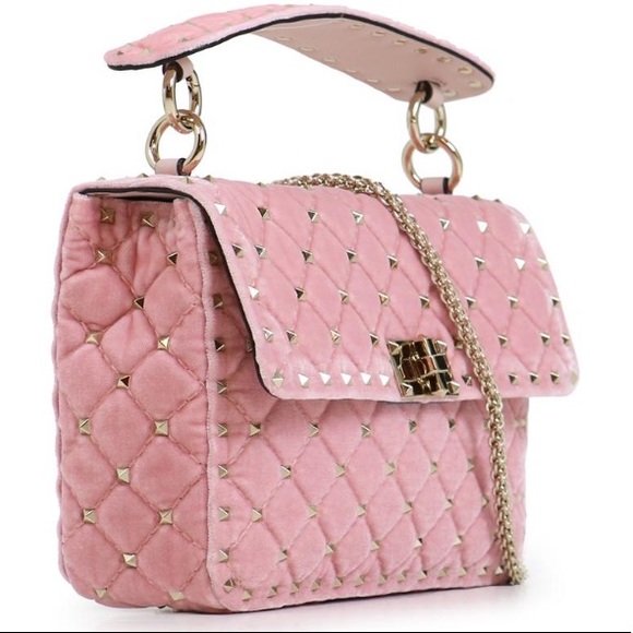 valentino pink velvet bag